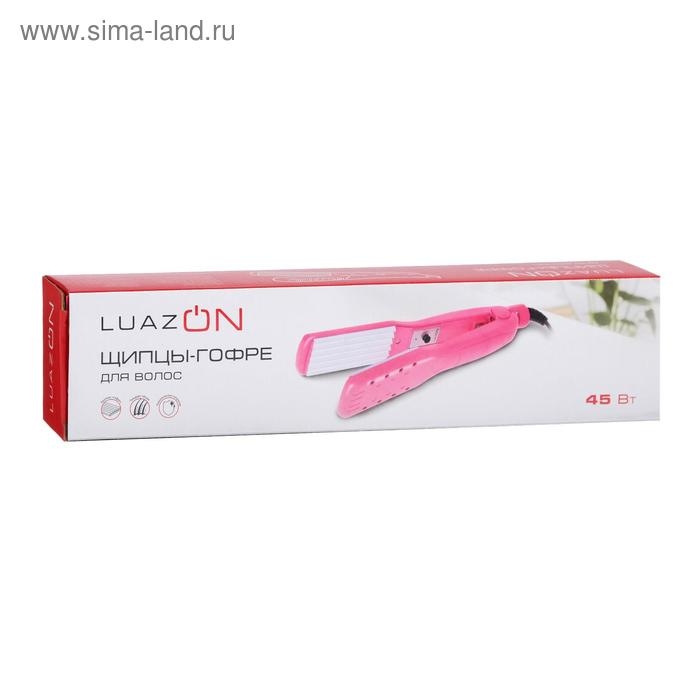 Щипцы-гофре Luazon LF-17, 45 Вт, керамическое покрытие, 35х80 мм, 160°C, розовые Щипцы-гофре Luazon LF-17, 45 Вт, керамическое покрытие, 35х80 мм, 160°C, розовые
