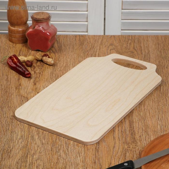 Доска разделочная деревянная  Доска разделочная деревянная "Скоба", ручка вырез, 29×18×0,8 см