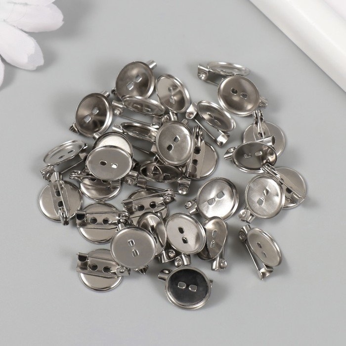 Основа для творчества металл Основа для творчества металл "Значок с булавкой" набор 30 шт 1х1х0,6 см