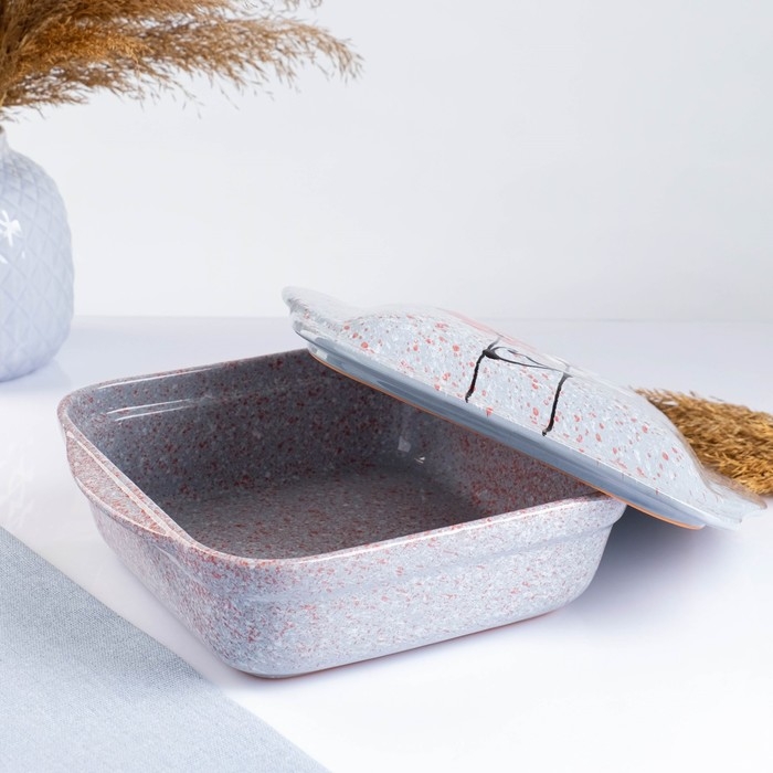 Емкость для запекания Емкость для запекания "Тетра с крышкой" 1,2л / 10х22х19,5см, дуэт