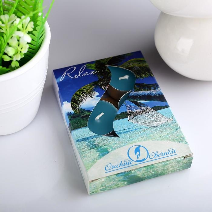 Набор чайных свечей ароматических Набор чайных свечей ароматических "Релакс", 3,8х1,6 см, 3,5 ч, 12 г, 6 штук