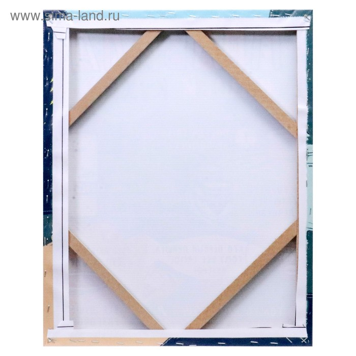 Картина на холсте Картина на холсте "Правила нашей кухни" на синем 40х50 см