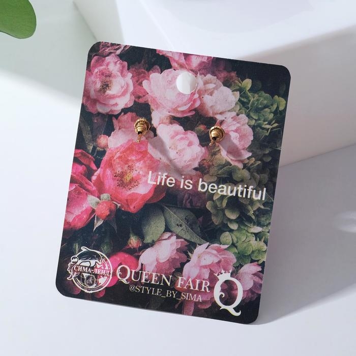 Серьги с жемчугом «Бабочка» с бусиной, цвет белый в золоте Серьги с жемчугом «Бабочка» с бусиной, цвет белый в золоте