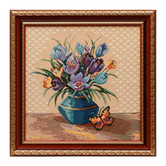 Гобеленовая картина Гобеленовая картина "Крокусы" 31х31(с рамкой 38х38)см