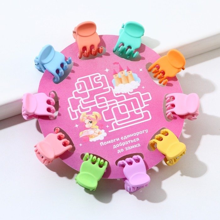 Краб для волос мини, набор «Чудесной девочке», 10 шт. Краб для волос мини, набор «Чудесной девочке», 10 шт.