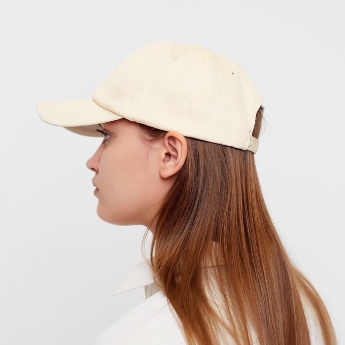 Кепка женская однотонная MINAKU цвет молочный, р-р 58 Кепка женская однотонная MINAKU цвет молочный, р-р 58