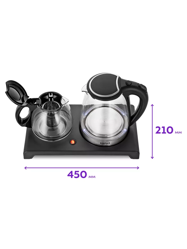 Чайный набор чайник электрический КТ-6180 - 2 л Чайный набор чайник электрический КТ-6180 - 2 л