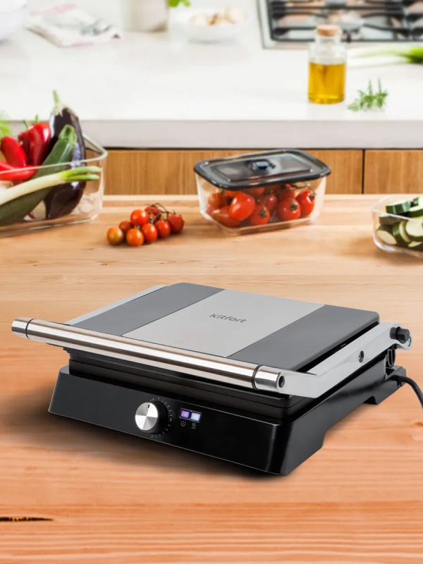 Электрогриль КТ-1662 двусторонний гриль электрический 2200Вт Электрогриль КТ-1662 двусторонний гриль электрический 2200Вт