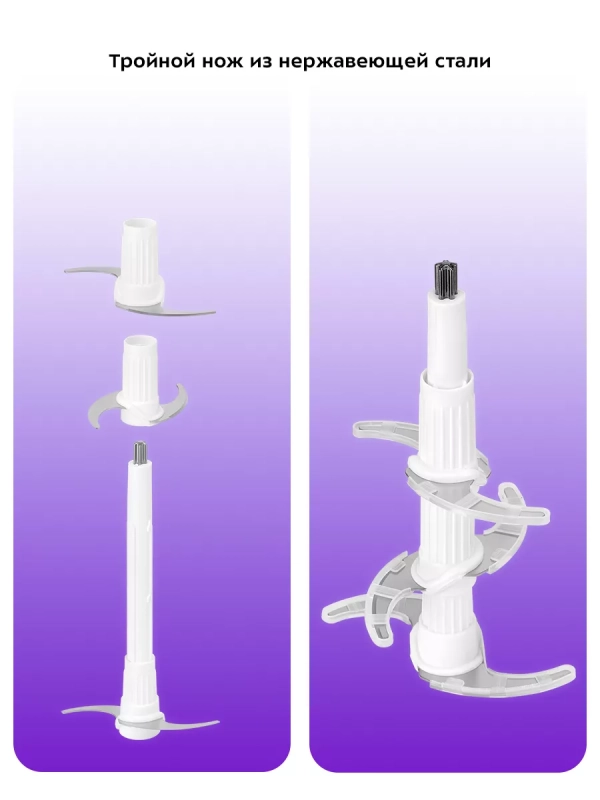 Измельчитель электрический кухонный КТ-3514 (3 в 1) - 500 Вт Измельчитель электрический кухонный КТ-3514 (3 в 1) - 500 Вт