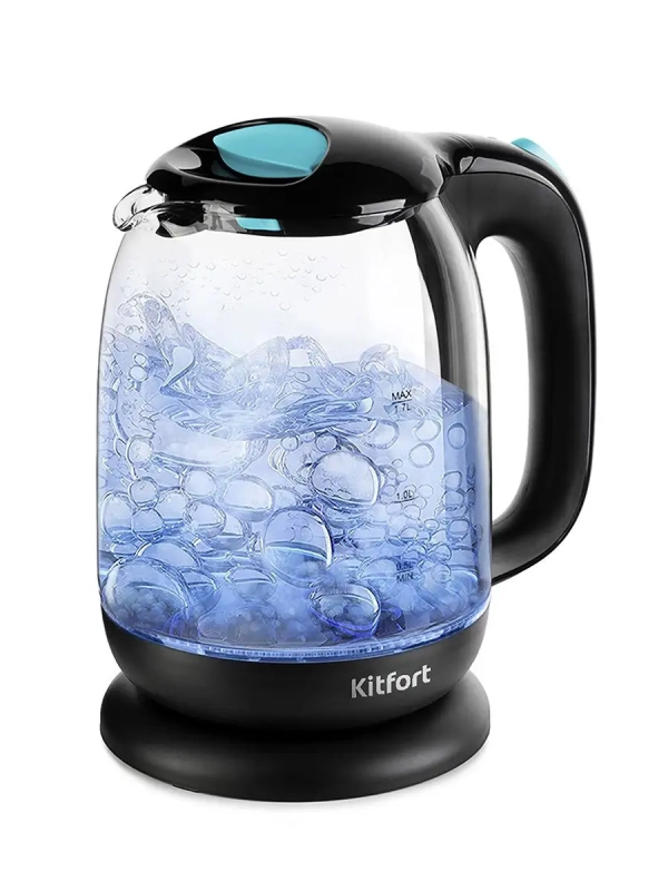 Чайник электрический стеклянный с подсветкой КТ-625 - 1.7 л Чайник электрический стеклянный с подсветкой КТ-625 - 1.7 л