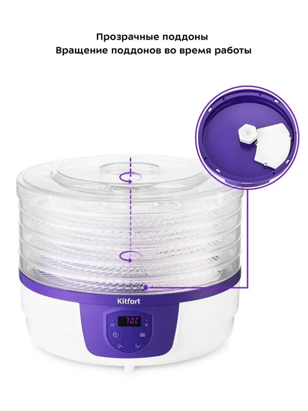 Сушилка для овощей и фруктов КТ-1929 - 250 Вт Сушилка для овощей и фруктов КТ-1929 - 250 Вт