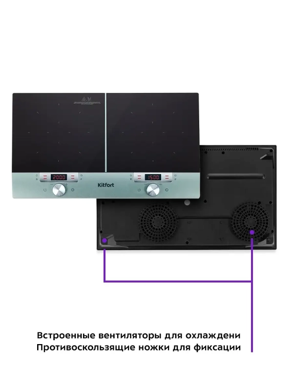Электрическая настольная плита 2 конфорки КТ-155 Электрическая настольная плита 2 конфорки КТ-155