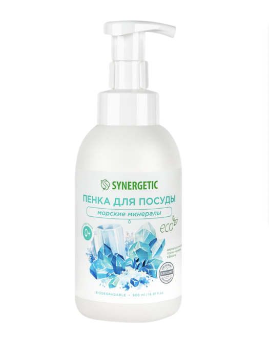 Пенка для мытья посуды SYNERGETIC Морские минералы, 500мл Пенка для мытья посуды SYNERGETIC Морские минералы, 500мл