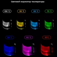 Чайник электрический стеклянный КТ-6617 - 1 л