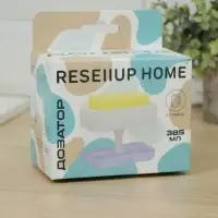 Дозатор для моющего средства с подставкой для губки Доляна, губка в комплекте, 385 мл, цвет белый