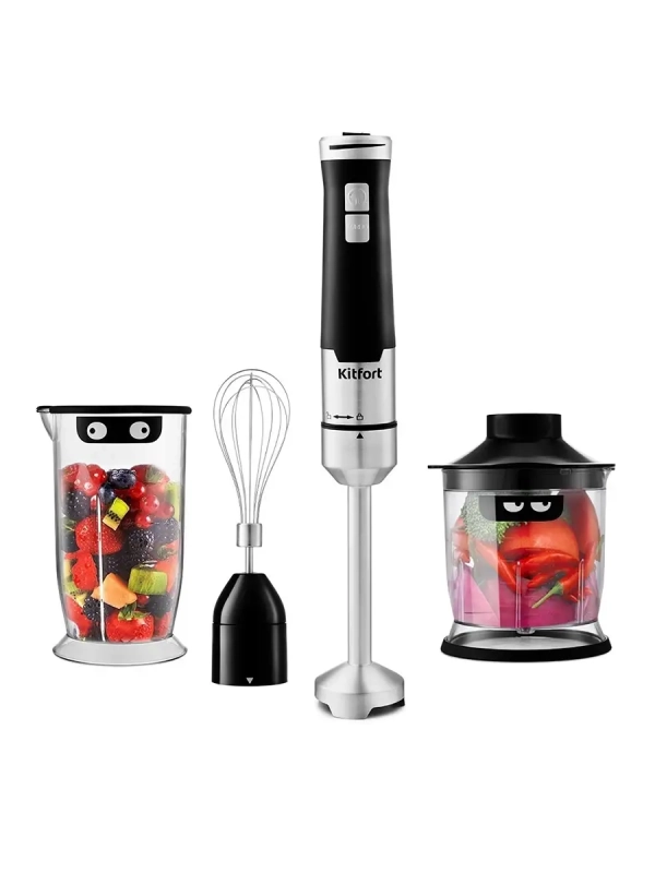 Блендер погружной с чашей KT-3053 (3 в 1) - 1000 Вт