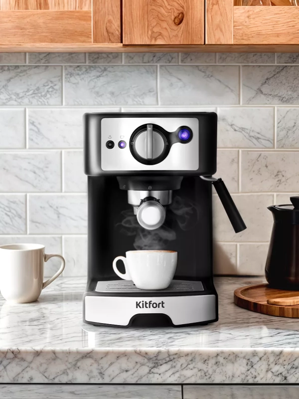 Кофеварка электрическая рожковая КТ-7195 - 1450 Вт Кофеварка электрическая рожковая КТ-7195 - 1450 Вт