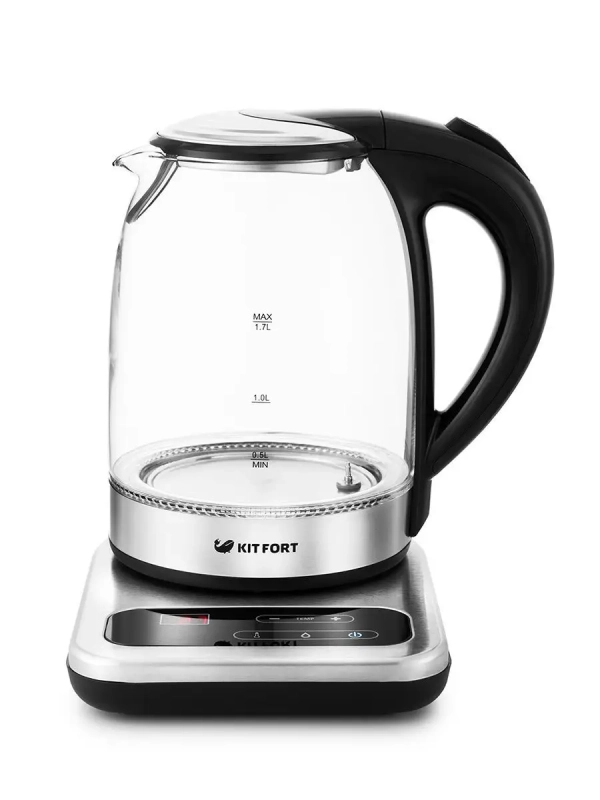 Чайник электрический стеклянный с подсветкой КТ-657 - 1.7 л Чайник электрический стеклянный с подсветкой КТ-657 - 1.7 л