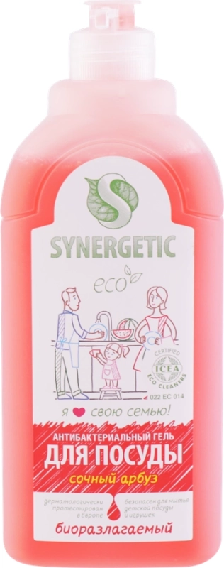 Гель для мытья посуд SYNERGETIC Арбуз, 500мл Гель для мытья посуд SYNERGETIC Арбуз, 500мл