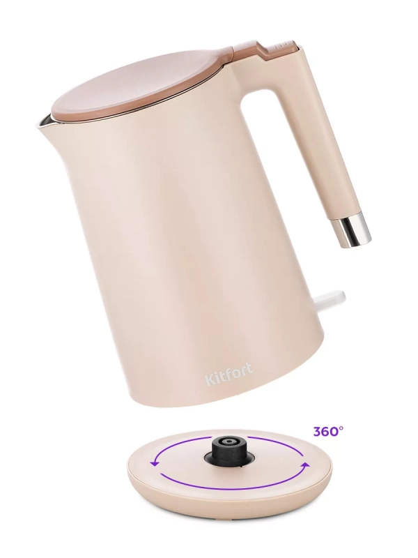 Чайник электрический металлический КТ-6662 - 1.5 л Чайник электрический металлический КТ-6662 - 1.5 л