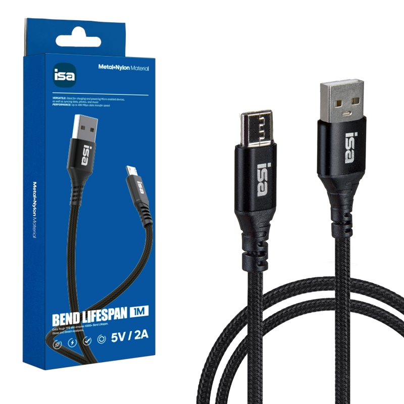 Кабель BX-4 USB на MicroUSB 1m 2A ISA черный Кабель BX-4 USB на MicroUSB 1m 2A ISA черный