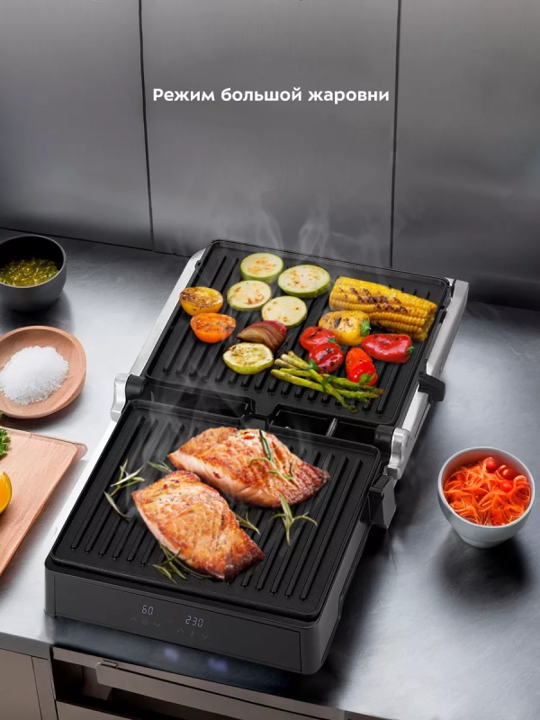 Электрогриль КТ-3664 двусторонний гриль электрический 2000Вт Электрогриль КТ-3664 двусторонний гриль электрический 2000Вт