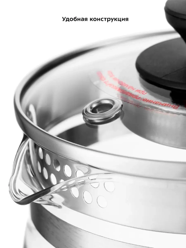 Чайник электрический стеклянный с подсветкой КТ-6119 - 1.7 л Чайник электрический стеклянный с подсветкой КТ-6119 - 1.7 л