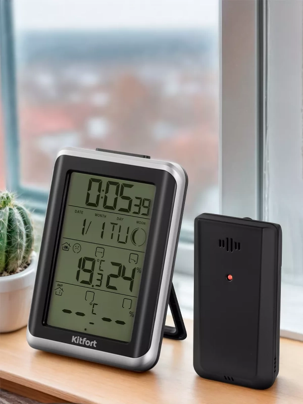 Метеостанция домашняя погодная станция часы КТ-3377 Метеостанция домашняя погодная станция часы КТ-3377