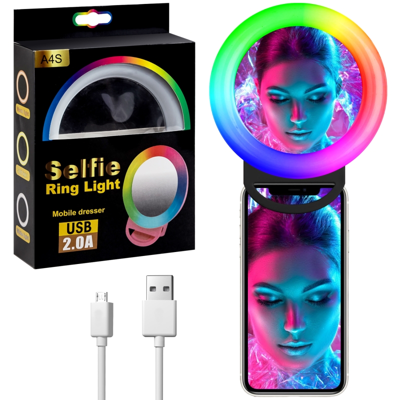 Подсветка Selfie USB RGB A4S черная Подсветка Selfie USB RGB A4S черная