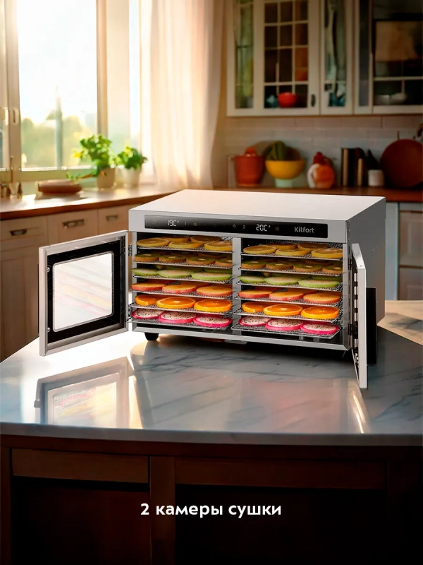 Сушилка для овощей и фруктов 2 камеры КТ-4935 - 1040 Вт Сушилка для овощей и фруктов 2 камеры КТ-4935 - 1040 Вт