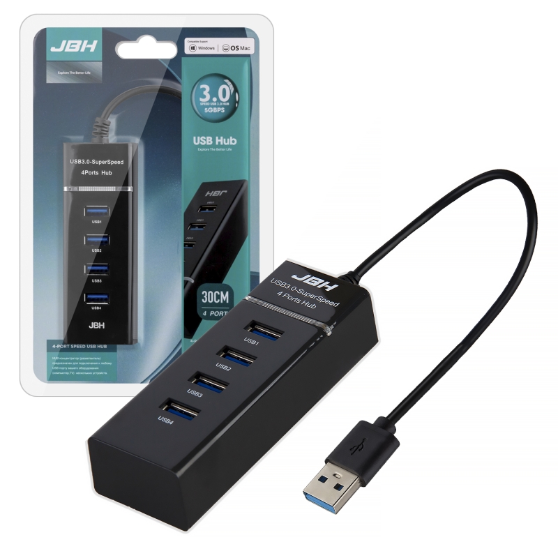 HUB USB на 4 H-02 30cm USB 2.0 JBH HUB USB на 4 H-02 30cm USB 2.0 JBH
