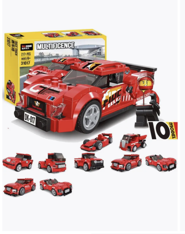Конструктор 10 в 1 гоночный автомобиль 217 деталей Конструктор 10 в 1 гоночный автомобиль 217 деталей