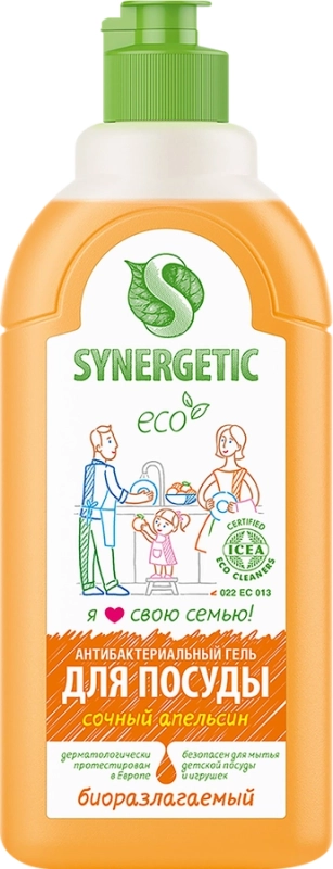 Средство для мытья посуды SYNERGETIC с ароматом апельсина, 0, 0,5л Средство для мытья посуды SYNERGETIC с ароматом апельсина, 0, 0,5л