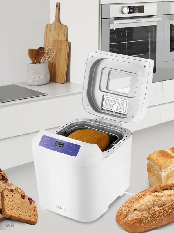 Автоматическая хлебопечка с замесом теста 3 л КТ-308 Автоматическая хлебопечка с замесом теста 3 л КТ-308