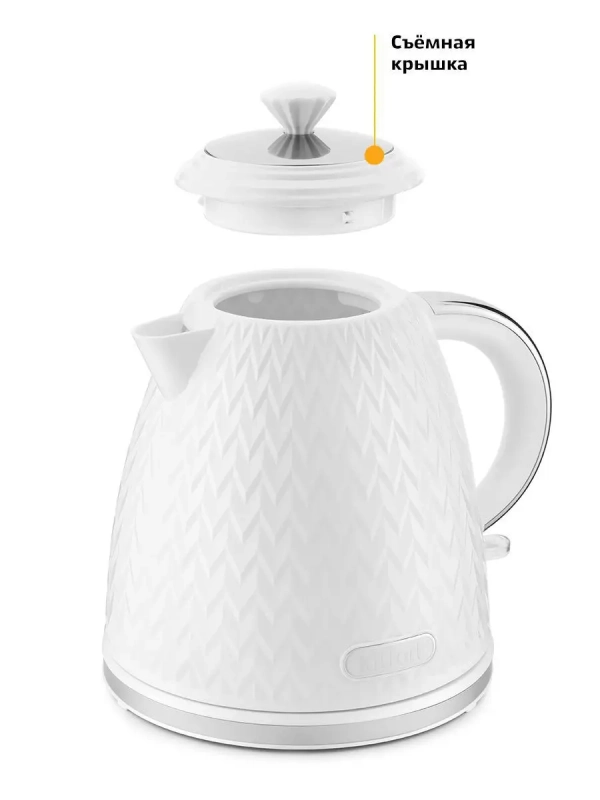 Чайник электрический белый КТ-681 - 1.7 л Чайник электрический белый КТ-681 - 1.7 л