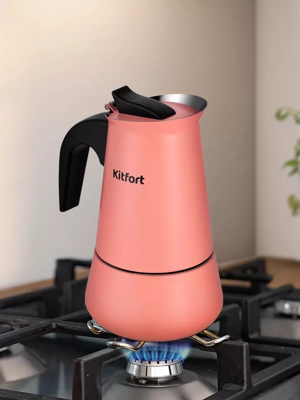 Кофеварка гейзерная для плиты КТ-7148 - 200 мл Кофеварка гейзерная для плиты КТ-7148 - 200 мл