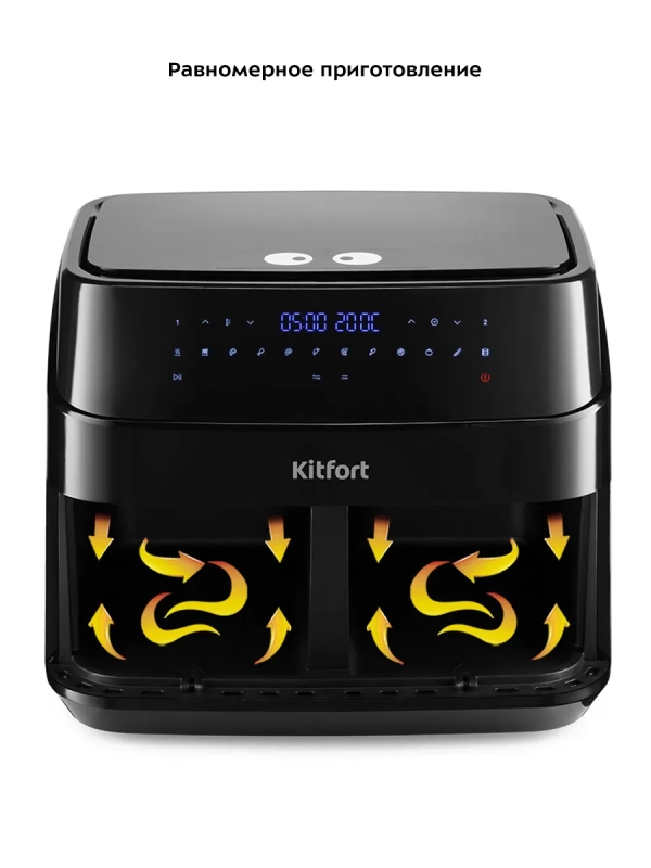 Аэрогриль электрический с 2 поддонами и решеткой 1750Вт 9 л Аэрогриль электрический с 2 поддонами и решеткой 1750Вт 9 л