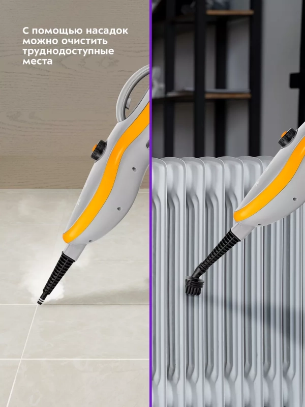 Паровая швабра с насадками КТ-1047 - 1500 Вт - 370 мл Паровая швабра с насадками КТ-1047 - 1500 Вт - 370 мл