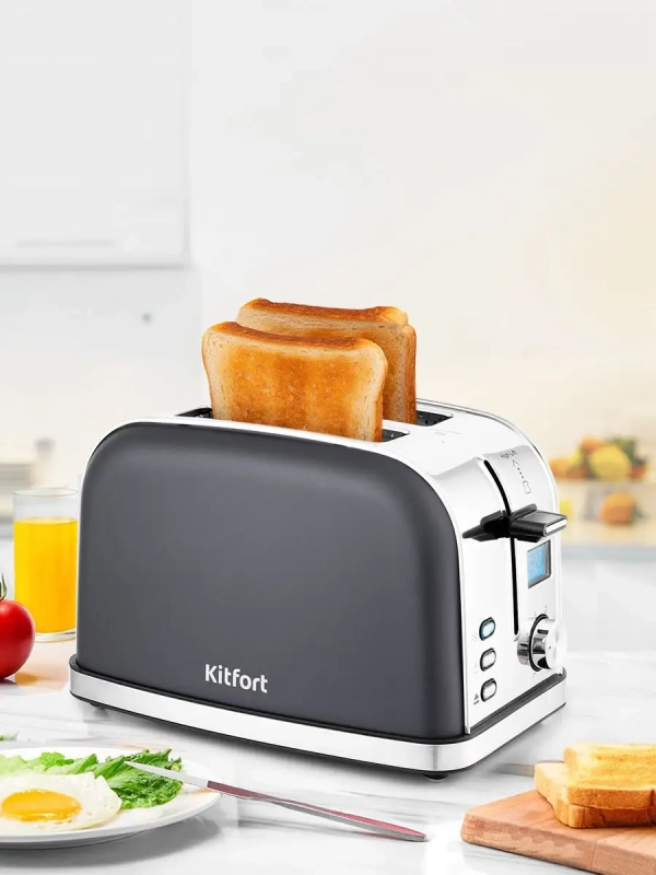 Тостер для хлеба с поддоном КТ-2036 2 слота Тостер для хлеба с поддоном КТ-2036 2 слота