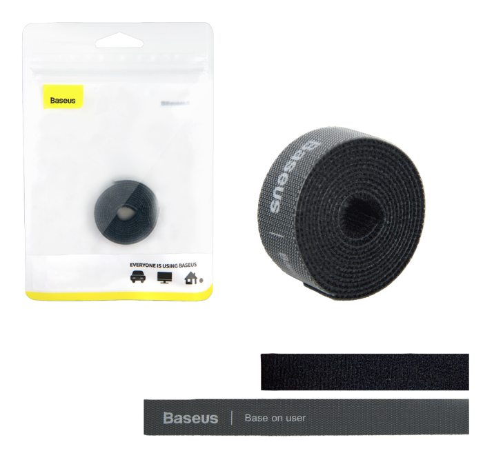 Стяжка для проводов на липучке Baseus Rainbow Circle Velcro Straps 1m Black ACMGT-E01 Стяжка для проводов на липучке Baseus Rainbow Circle Velcro Straps 1m Black ACMGT-E01