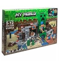Конструктор Minecraft Шахта Крипера Майнкрафт  834дет