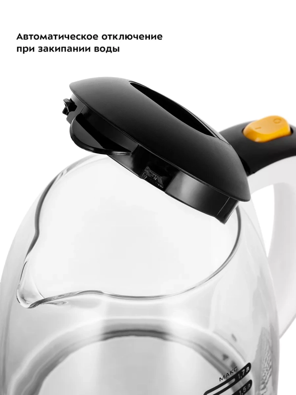 Чайник электрический стеклянный КТ-6633 - 1.7 л Чайник электрический стеклянный КТ-6633 - 1.7 л