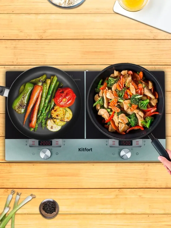 Электрическая настольная плита 2 конфорки КТ-155 Электрическая настольная плита 2 конфорки КТ-155