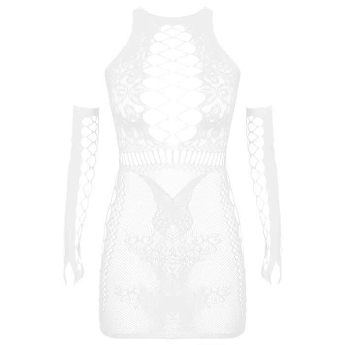 Эротическое белье Оки-Чпоки, крупная сетка на груди и бедрах, с рукавами OS, белый Эротическое белье Оки-Чпоки, крупная сетка на груди и бедрах, с рукавами OS, белый