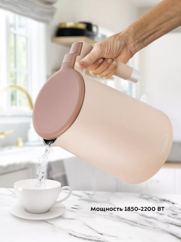 Чайник электрический металлический КТ-6662 - 1.5 л Чайник электрический металлический КТ-6662 - 1.5 л