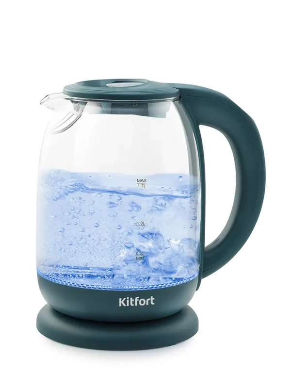 Чайник электрический стеклянный с подсветкой КТ-640 - 1.7 л Чайник электрический стеклянный с подсветкой КТ-640 - 1.7 л