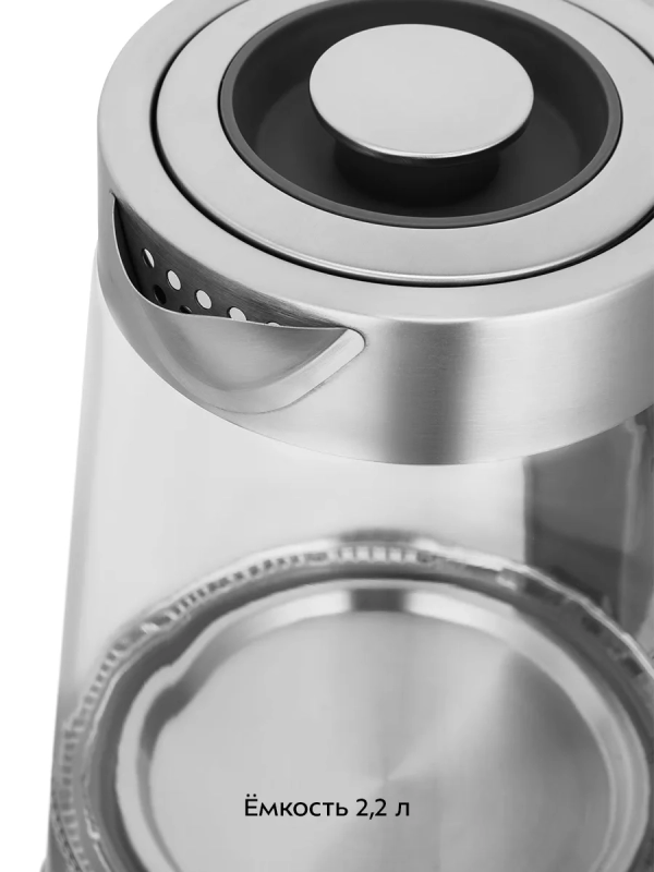 Чайник электрический стеклянный КТ-6763 - 2,2 л