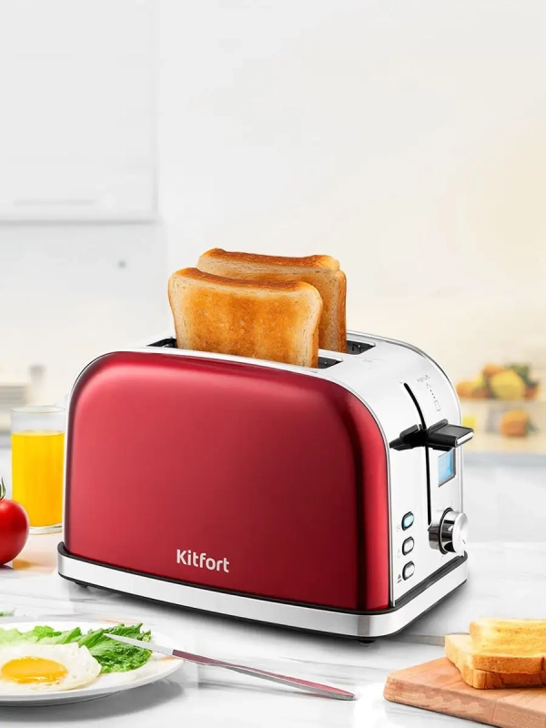 Тостер для хлеба с поддоном КТ-2036 2 слота Тостер для хлеба с поддоном КТ-2036 2 слота