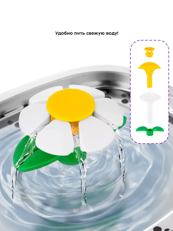 Поилка для кошек автоматическая фонтанчик КТ-4048 - 2.5 л Поилка для кошек автоматическая фонтанчик КТ-4048 - 2.5 л