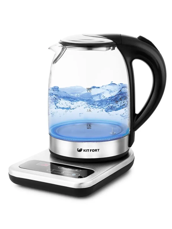 Чайник электрический стеклянный с подсветкой КТ-657 - 1.7 л Чайник электрический стеклянный с подсветкой КТ-657 - 1.7 л
